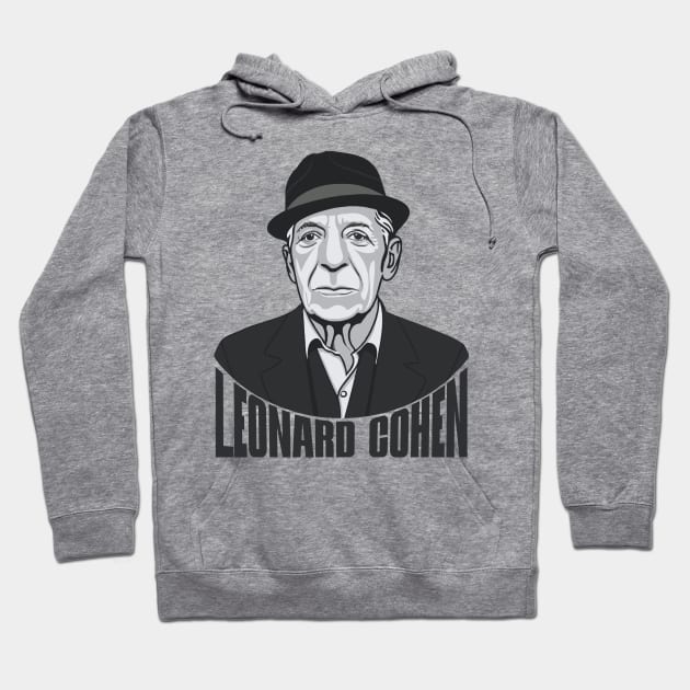 Leonard Norman Cohen Fan Art Hoodie by Trendsdk